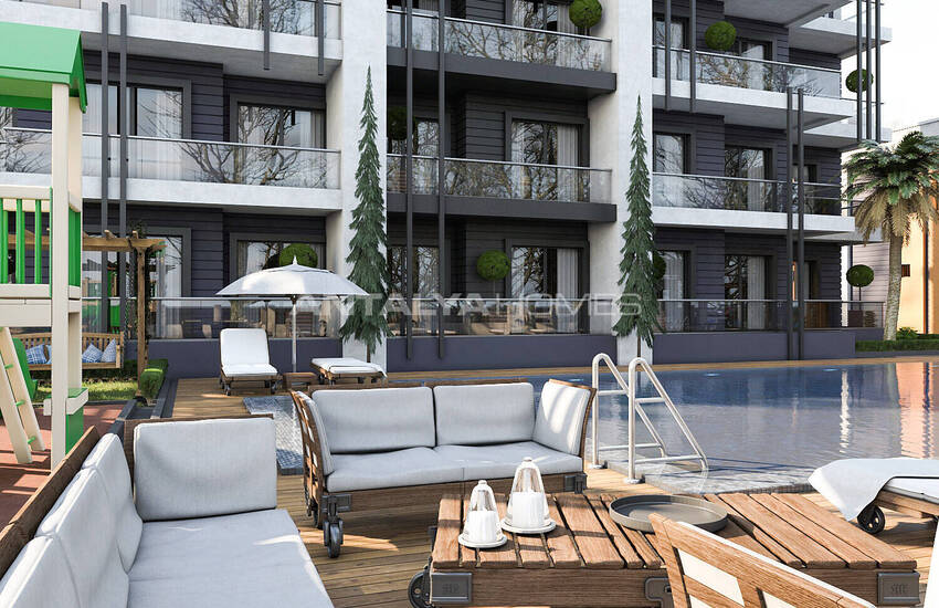 شقق حديثة مع حديقة واسعة في مجمع مع مسبح في أكسو ألتيناش 5
