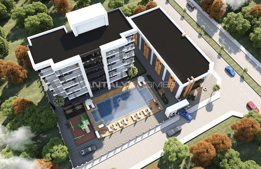 شقق حديثة مع حديقة واسعة في مجمع مع مسبح في أكسو ألتيناش 10