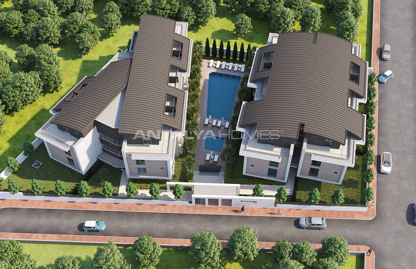Modern Apartments with Pool and Garden in Complex in Guzeloba 1
