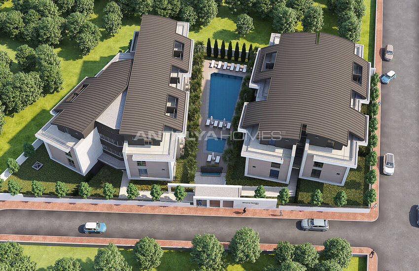 Modern Apartments with Pool and Garden in Complex in Guzeloba 1
