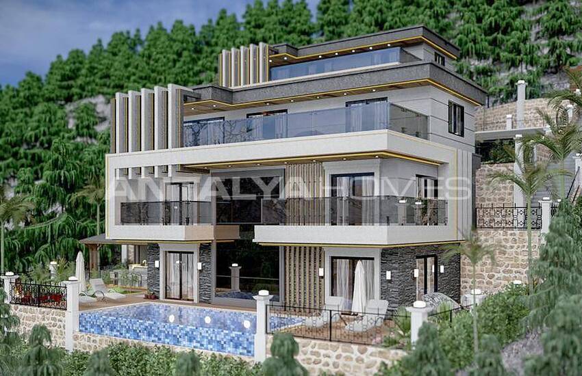 Alanya'nın Gözde Bölgesi Tepe'de Deniz Manzaralı Satılık Villa
