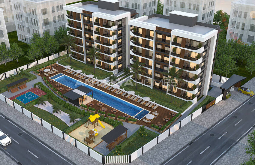 Easy-pay Apartments in a Project in Antalya Aksu
