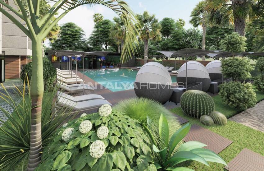 Antalya Konyaaltı'nda Havuzlu Site İçinde Dağ Manzaralı Daireler 12
