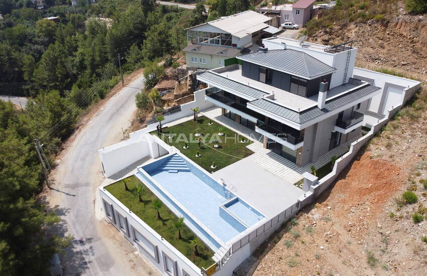 Maison Individuelle Élégante Avec Piscine Privée À Alanya Tepe 7