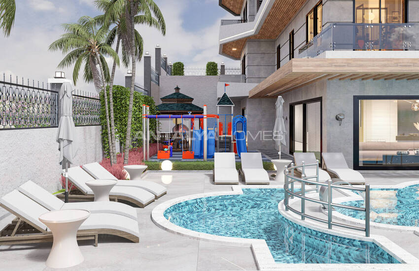 Alanya Avsallar'da Havuzlu Sitede Deniz Manzaralı Daireler 7