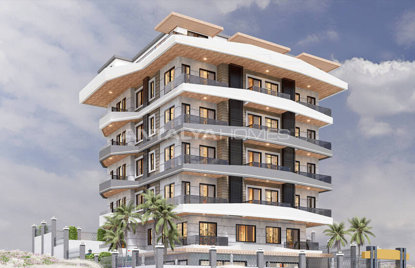 Alanya Avsallar'da Havuzlu Sitede Deniz Manzaralı Daireler 2