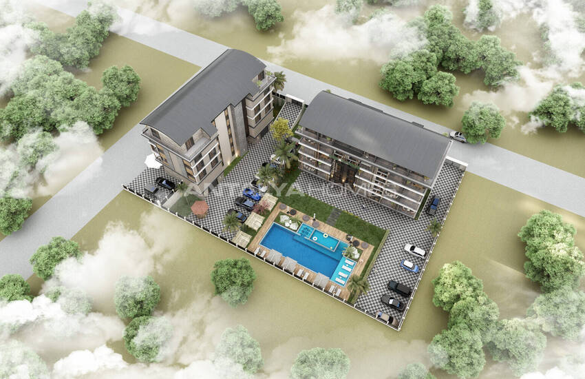 Flats in Complex with Pool and Nature View in Alanya Oba 19