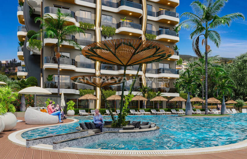 Alanya Avsallar'da Plaja Yakın Şık Tasarımlı Daireler 6
