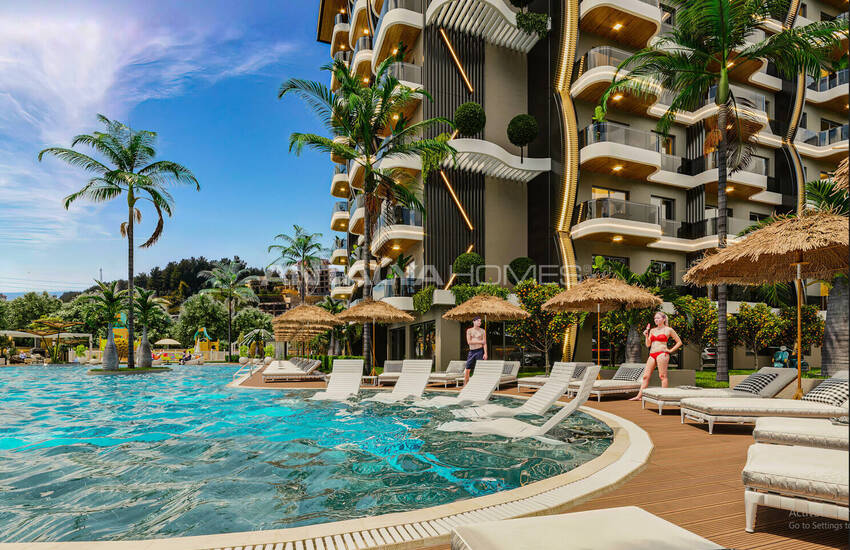 Alanya Avsallar'da Plaja Yakın Şık Tasarımlı Daireler 7