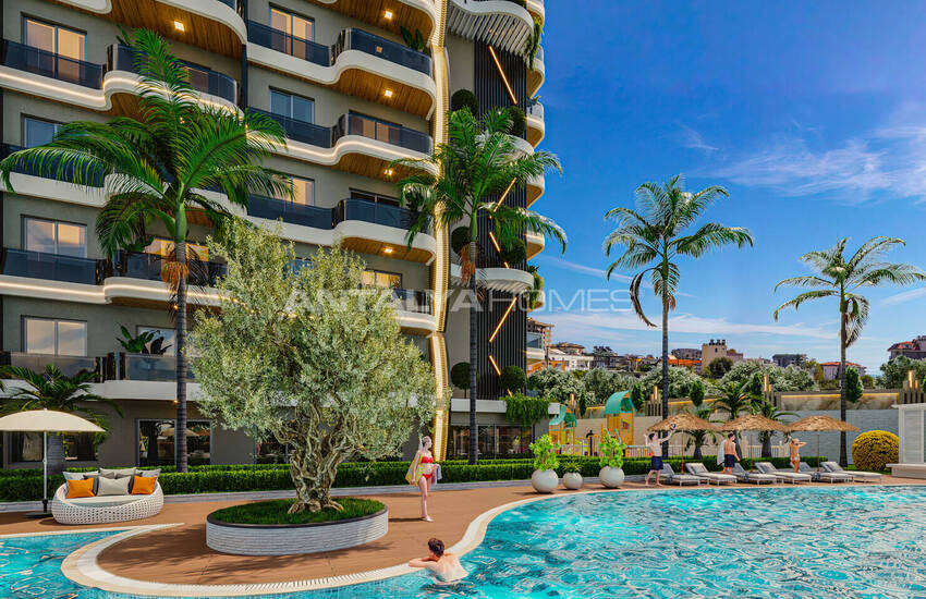 Alanya Avsallar'da Plaja Yakın Şık Tasarımlı Daireler 8