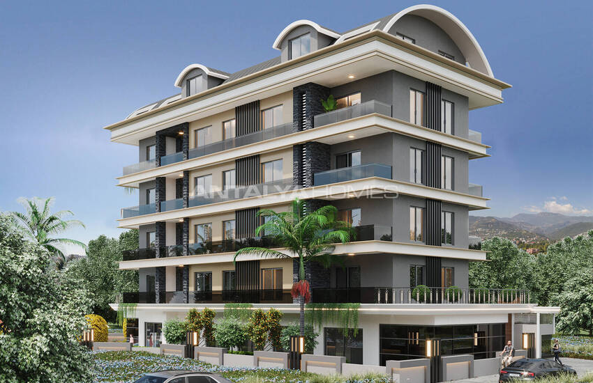 Apartments in Complex Intertwined with Nature in Alanya Oba 1