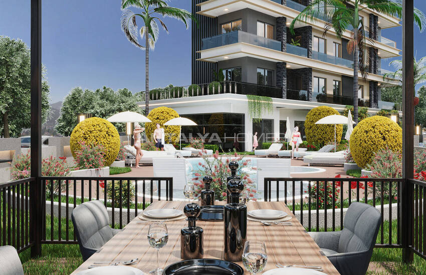 Apartments in Complex Intertwined with Nature in Alanya Oba 6