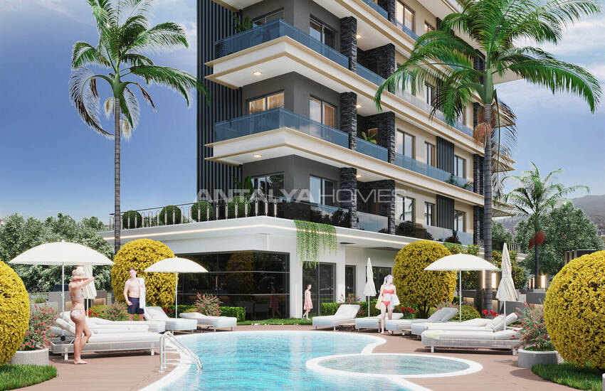 Apartments in Complex Intertwined with Nature in Alanya Oba 5
