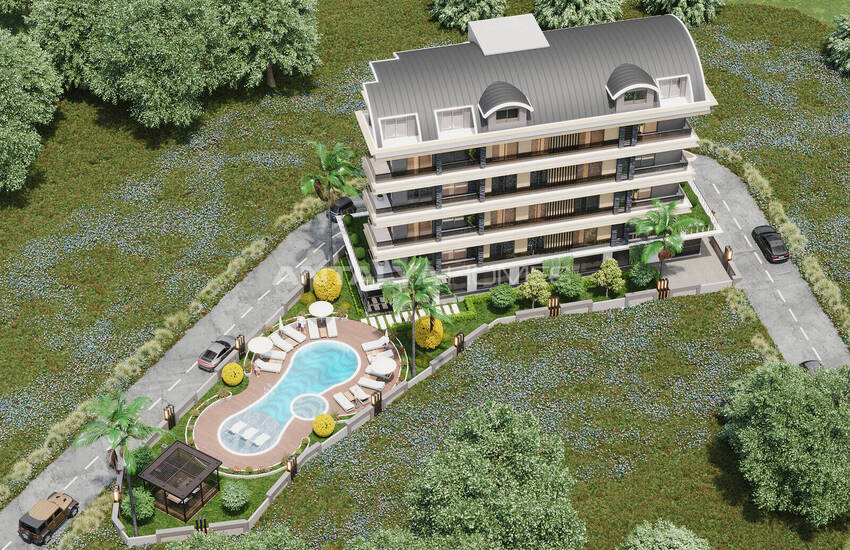 Apartments in Complex Intertwined with Nature in Alanya Oba 7