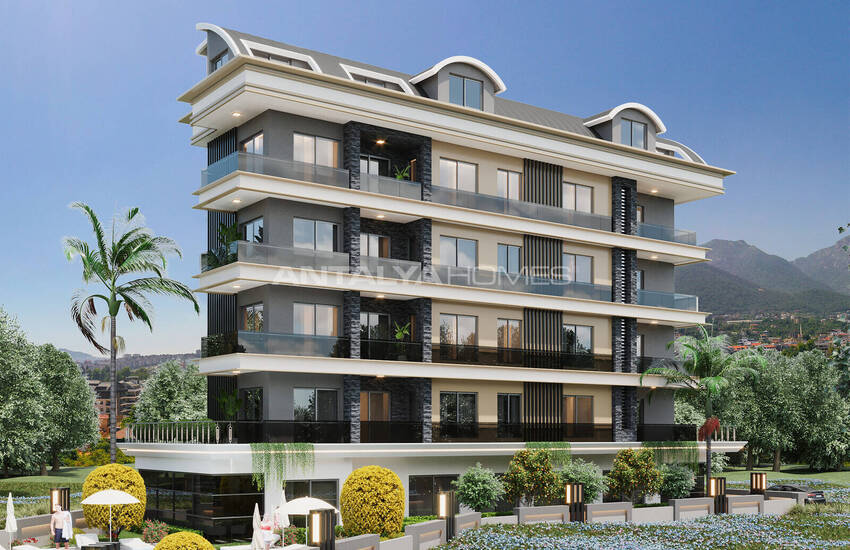 Apartments in Complex Intertwined with Nature in Alanya Oba 2