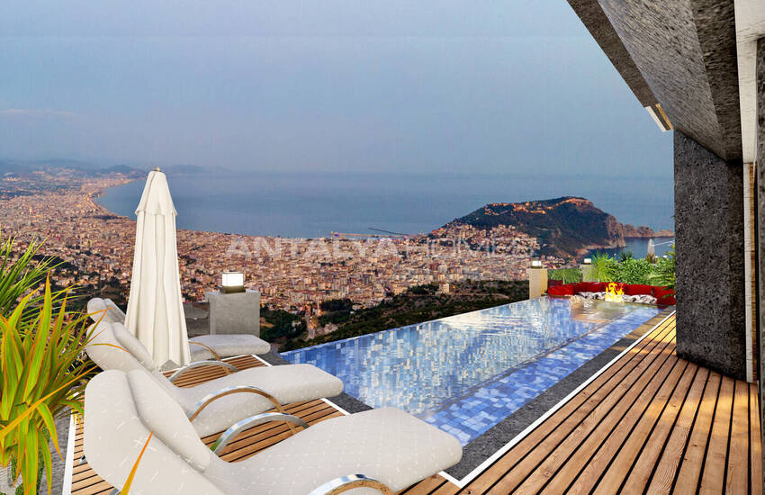 منازل مطلة على البحر مع نظام المنزل الذكي في ألانيا تيبي 1