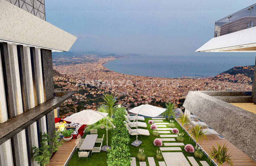 منازل مطلة على البحر مع نظام المنزل الذكي في ألانيا تيبي 13