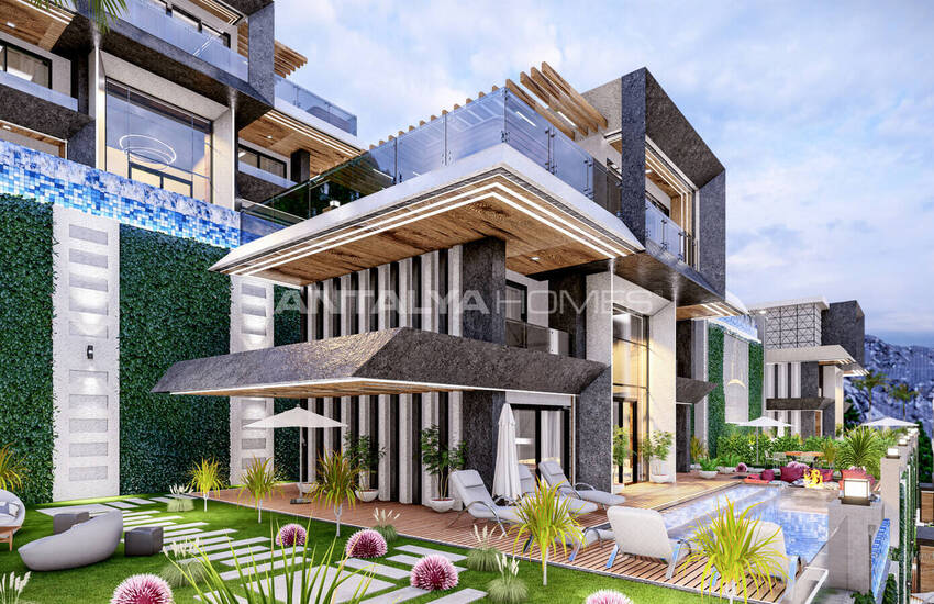 منازل مطلة على البحر مع نظام المنزل الذكي في ألانيا تيبي 8