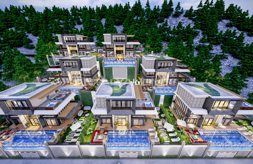 منازل مطلة على البحر مع نظام المنزل الذكي في ألانيا تيبي 3