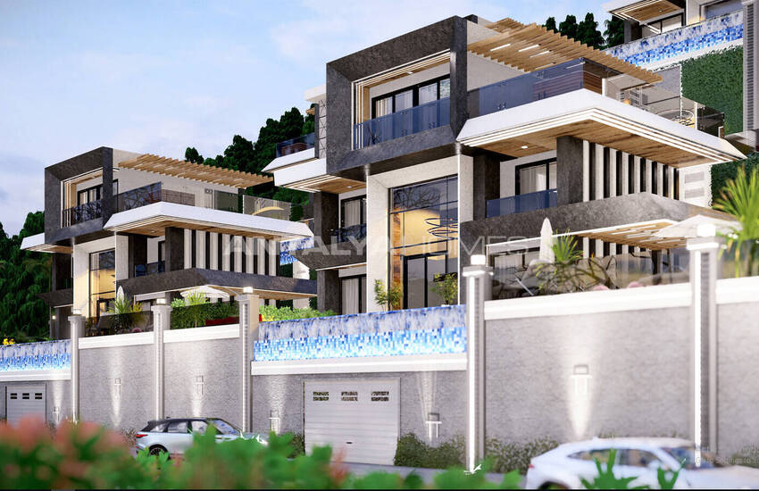 منازل مطلة على البحر مع نظام المنزل الذكي في ألانيا تيبي 4