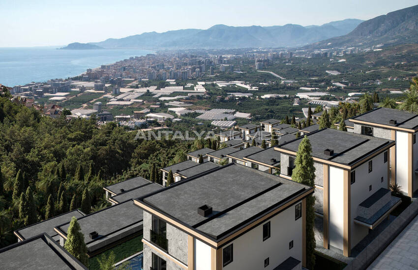 Detached Houses with City Views in Kargıcak Alanya