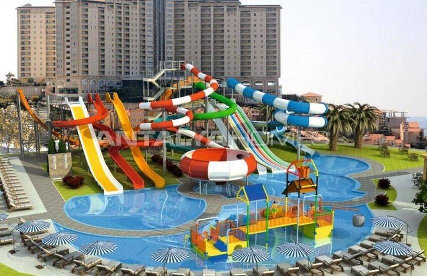 Aquapark-uitzicht Appartement In Gold City Residence In Alanya