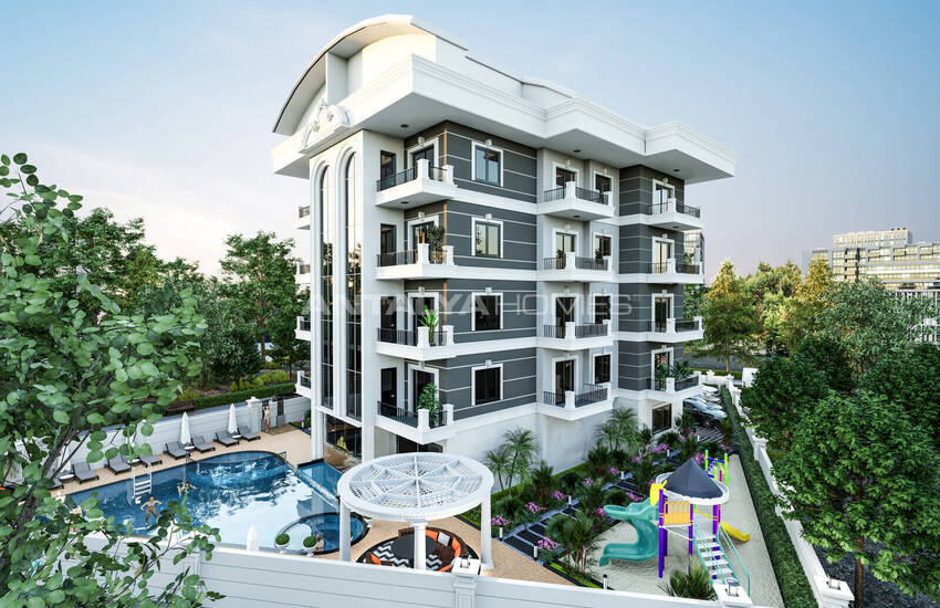 Flats in a Complex with Natural Environment in Alanya Oba