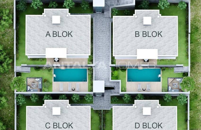 Alanya'da Şık Tasarımlı Deniz Manzaralı Villalar 10