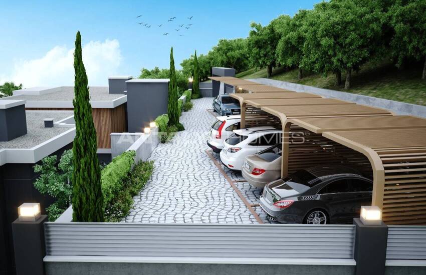 Alanya'da Şık Tasarımlı Deniz Manzaralı Villalar 6