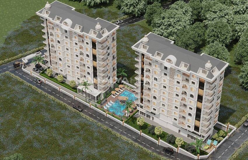 Properties in a Complex with Pool in Alanya Mahmutlar 1