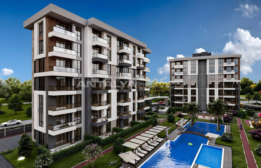 Стильная недвижимость в 4-х блочном комплексе в Анталии Кепез 1