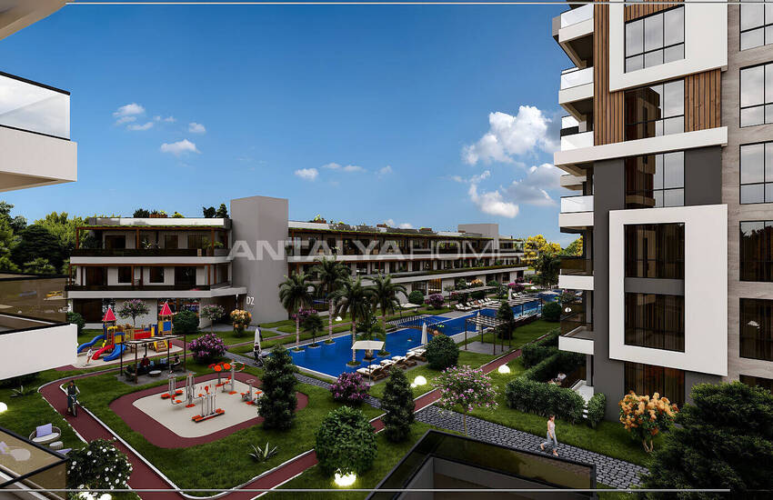 Стильная недвижимость в 4-х блочном комплексе в Анталии Кепез 14