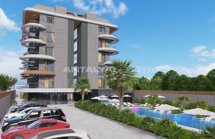 Apartments in a Seafront Complex with Social Amenities in Kestel 7