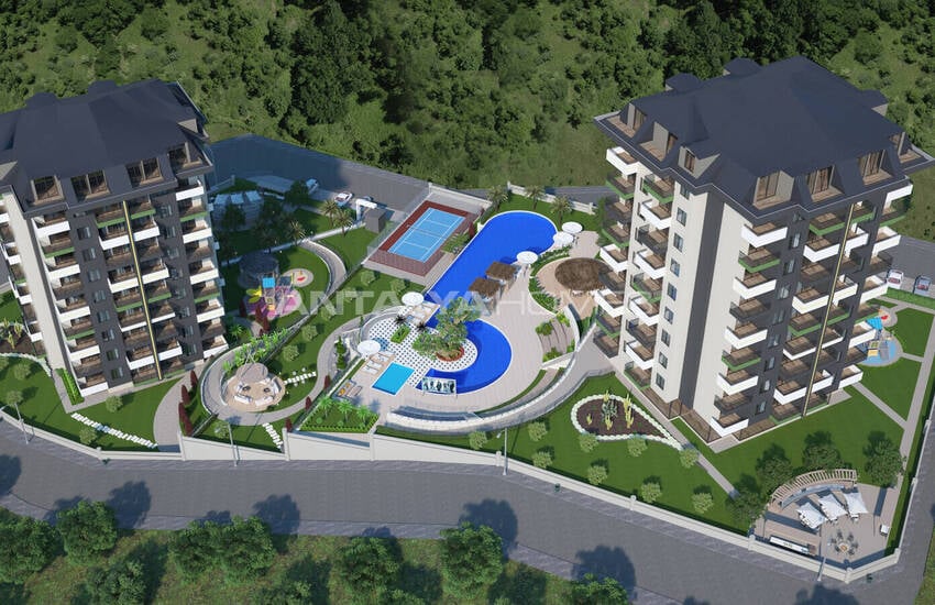 Alanya'da Satılık Manzaralı Şık Tasarımlı Daireler 1