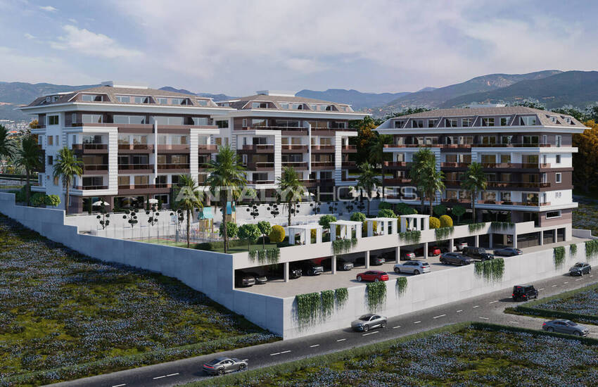 Snygga Lägenheter Med Utsikt Över Bergen I Alanya Kestel 3