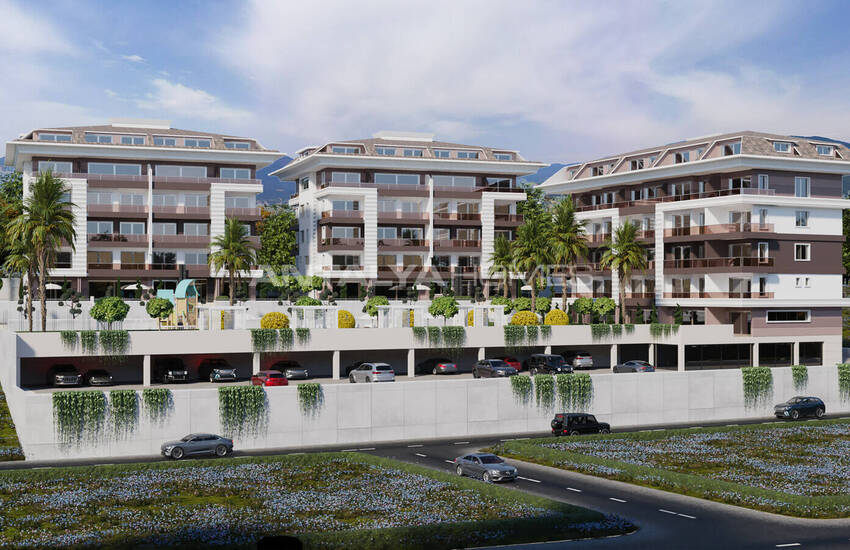 Snygga Lägenheter Med Utsikt Över Bergen I Alanya Kestel 1