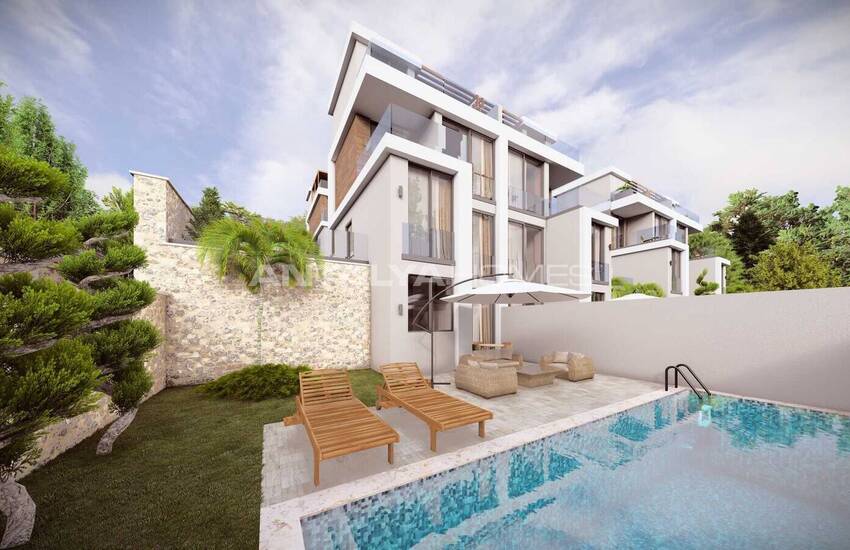 Maison Avec Piscine Dans Un Complexe Vue Sur Mer À Antalya Kalkan