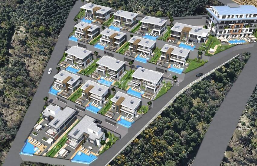 Sea View Houses with Pool for Sale in Alanya 1