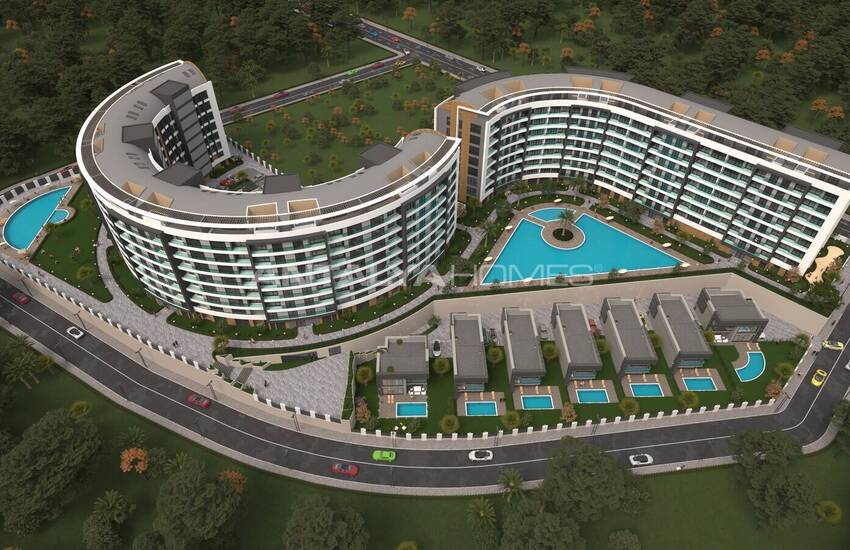 Çankaya, Kepez, Antalya'da Şehir ve Deniz Manzaralı Evler 2