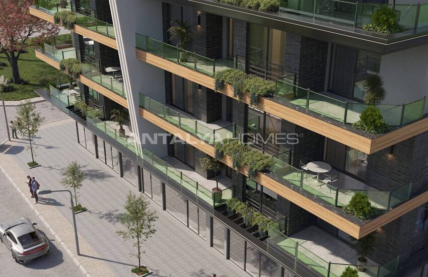 آپارتمان‌های با منظره دریا و شهر نزدیک ساحل در آلانیا اوبا 1