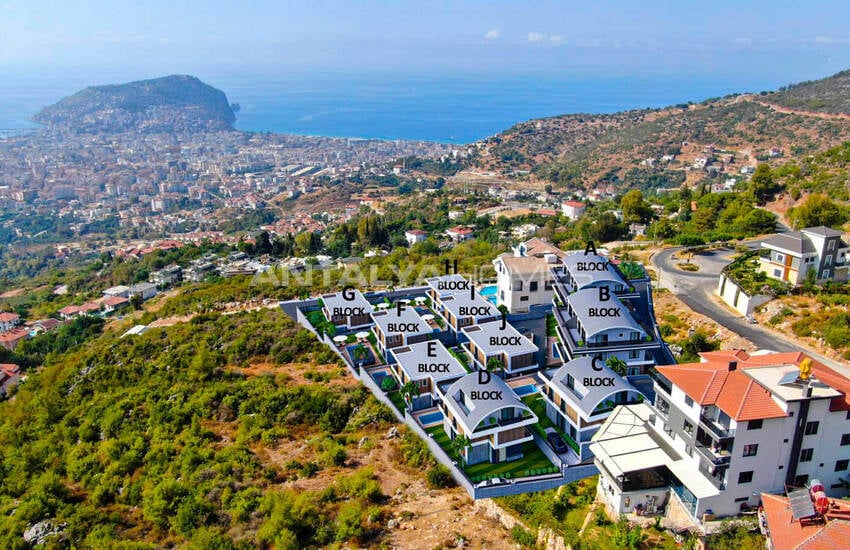 Huizen Met Zeezicht En Privézwembad In Alanya Tepe