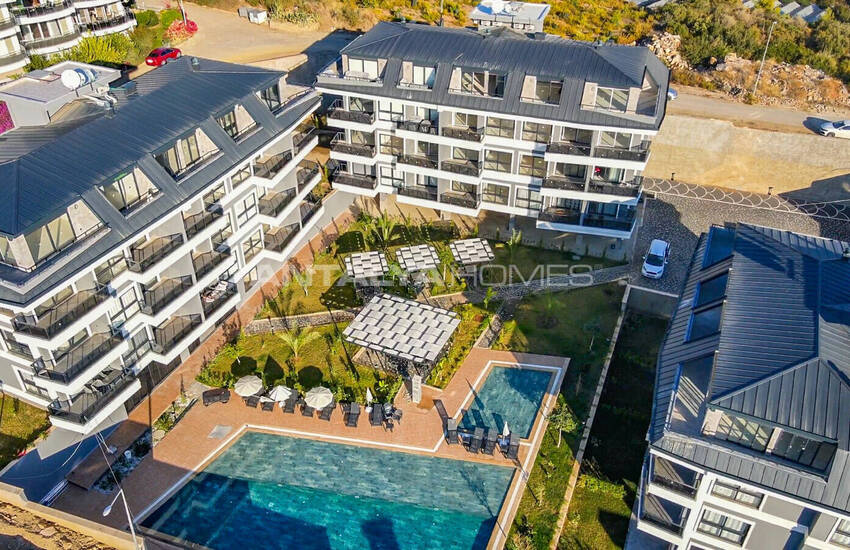 شقق بإطلالة على البحر والمدينة في مجمع مع مسبح في ألانيا 1