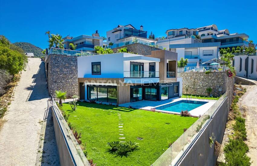 Fristående Duplexhus Med Havsutsikt Och Pool I Alanya Antalya 1