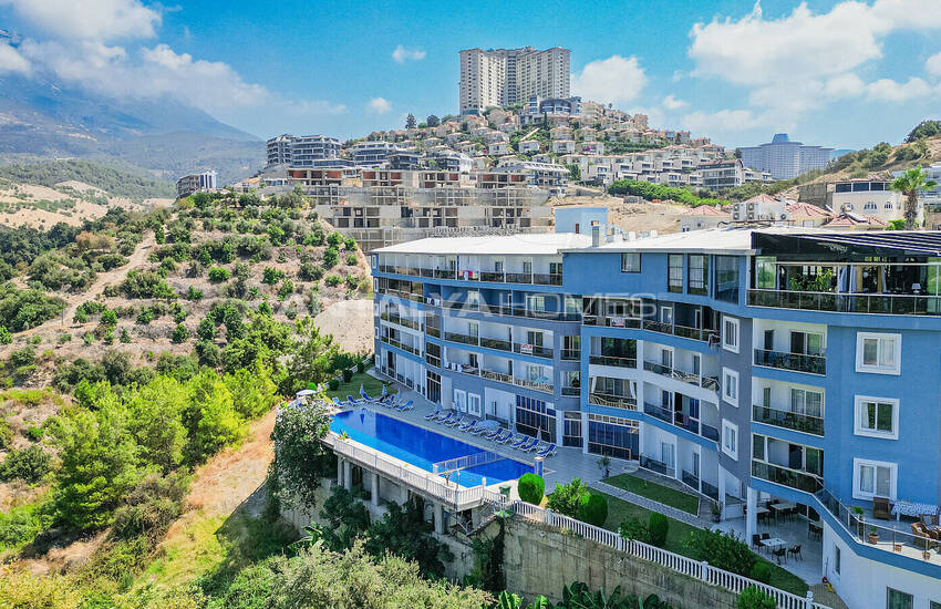 Sea and City View Apartment in a Social Complex in Alanya Kargıcak 3
