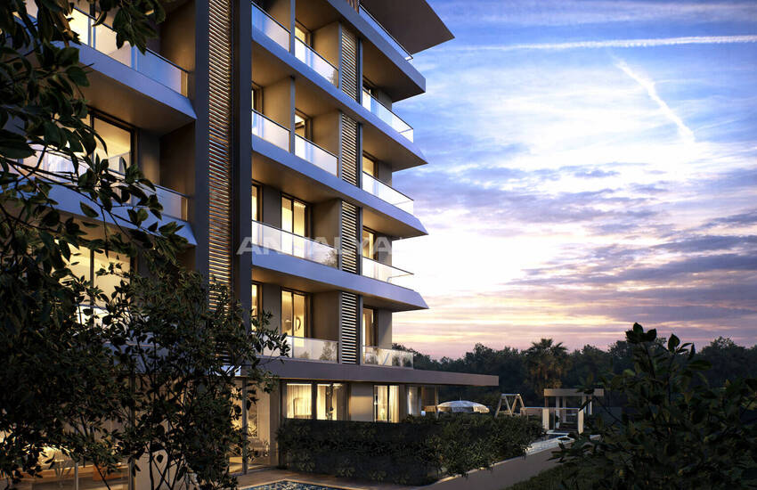 Квартиры с видом на море и общим бассейном в Алании, Кестель 5