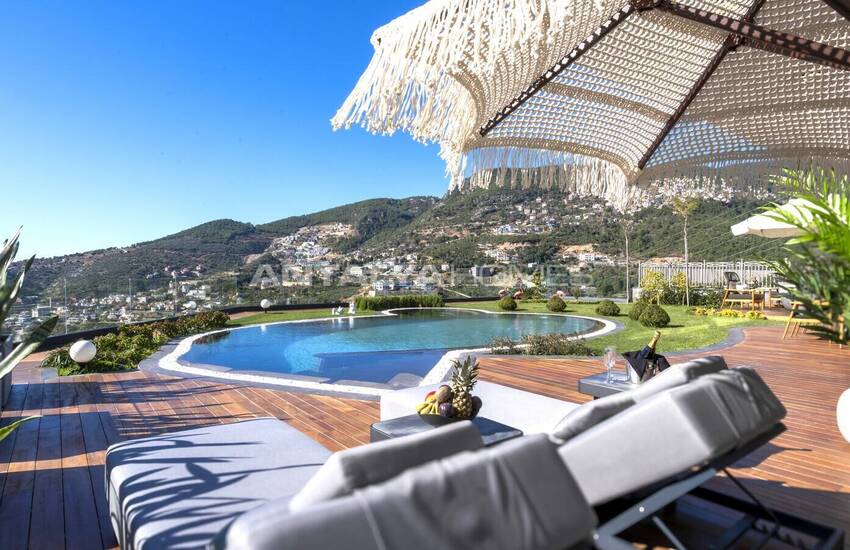 Alanya Bektaş'ta Havuzlu Satılık 3+1 Müstakil Villa 9