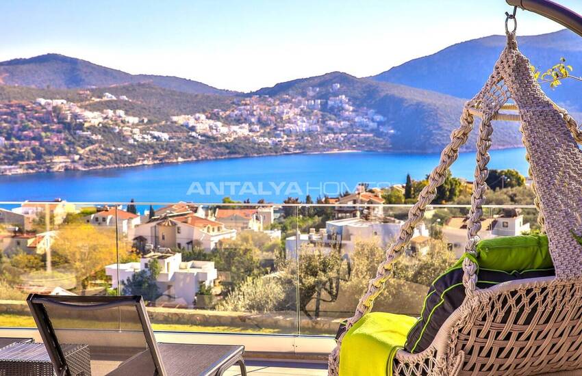 Kaş Kalkan'da Kesintisiz Deniz Manzaralı Havuzlu Villa 16