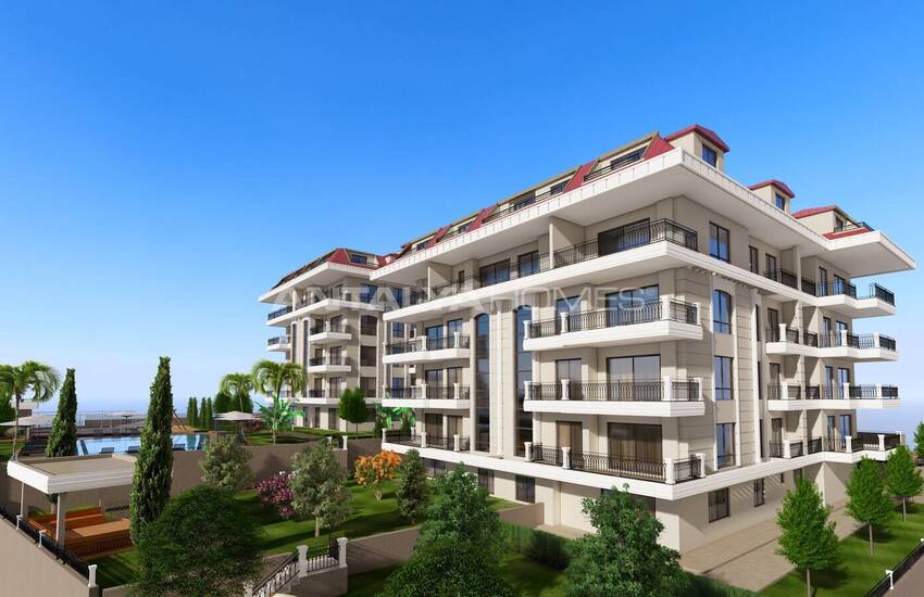 Sea View Flats in a Complex with Social Facilities in Kestel 12