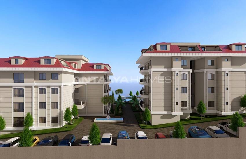 Sea View Flats in a Complex with Social Facilities in Kestel 13