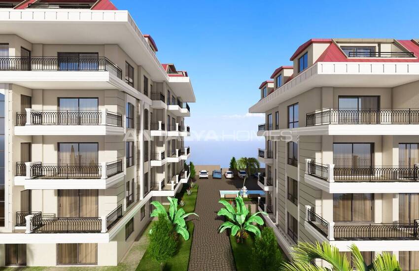 Sea View Flats in a Complex with Social Facilities in Kestel 6